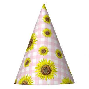 Chapeaux De Fêtes Tournesol de guingan de rose de casquette de fête