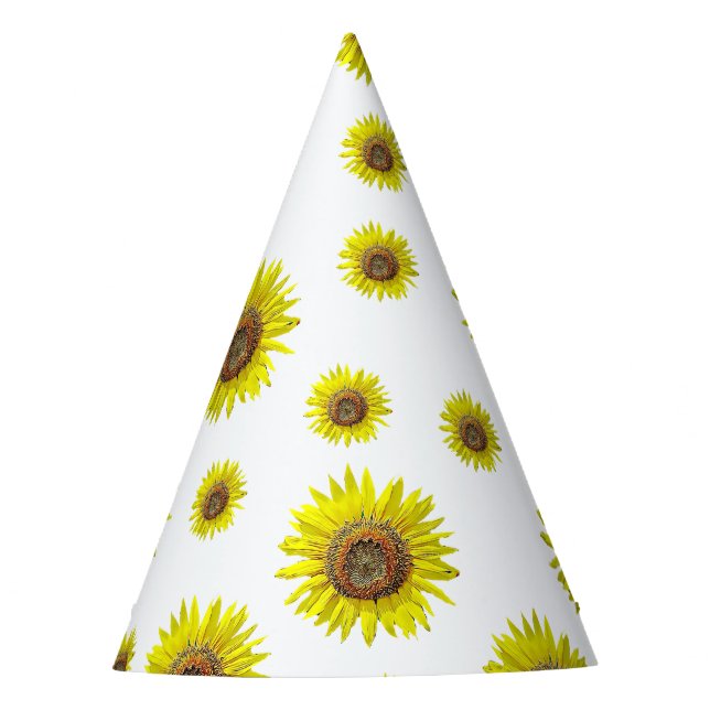 Chapeaux De Fêtes Tournesol jaune blanc de casquette de fête (Devant)