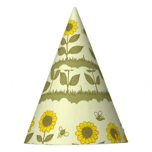Chapeaux De Fêtes Tournesols, abeilles, motif mignon et sans couture