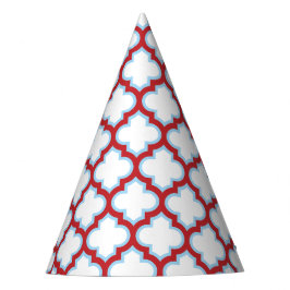Chapeaux De Fêtes Trellis blanc et rouge, treillis, Quatrefoil
