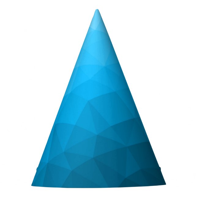 Chapeaux De Fêtes Triangle motif de maillage géométrique dégradé cya (Devant)