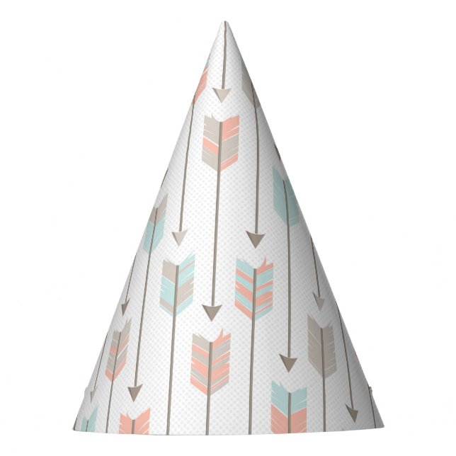 Chapeaux De Fêtes Tribal Arrow Grey Rose Bleu Casquette de fête d'an (Devant)