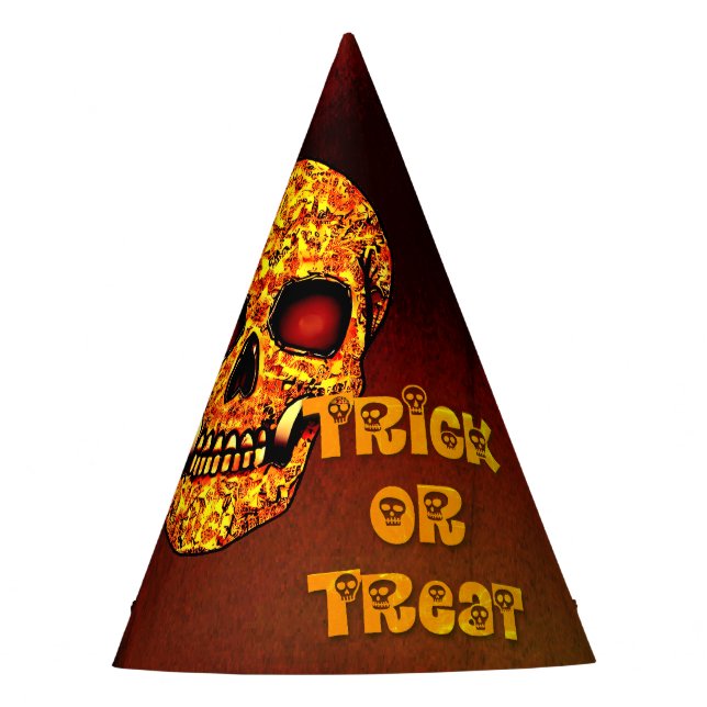 Chapeaux De Fêtes Trick ou traiter effrayant crâne Halloween (Devant)