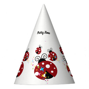 Chapeaux De Fêtes Trois coccinelle rouge et noire avec étoiles