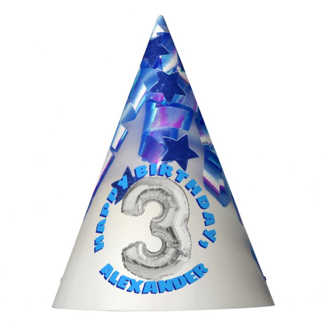 Chapeaux De Fêtes Troisième anniversaire Garçons Trois ans Vieux (Devant)