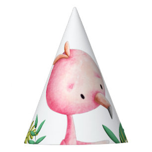 Chapeaux De Fêtes Tropical Flamant rose mignon