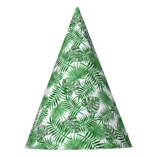 Chapeaux De Fêtes Tropical Green Palm Feuille Summer Art Motif