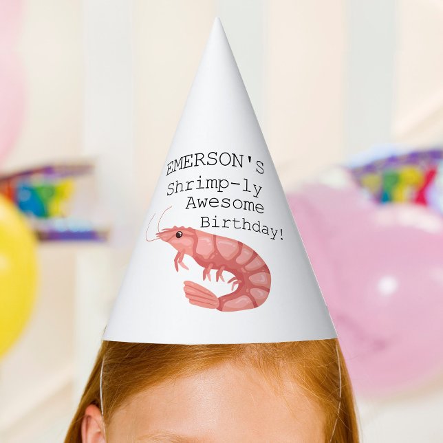 Chapeaux De Fêtes Un anniversaire à la crevette (A Shrimp-ly Awesome birthday Party Hat)