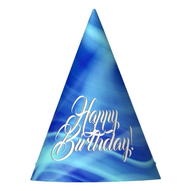 Chapeaux De Fêtes Un Bleu Mystique Joyeux Anniversaire (Devant)