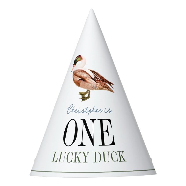 Chapeaux De Fêtes Un Lucky Duck Classic Boy 1er Anniversaire (Devant)