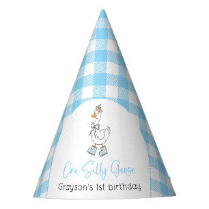 Chapeaux De Fêtes Un Silly Goose Blue 1er Anniversaire