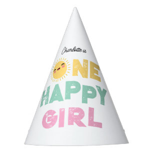 Chapeaux De Fêtes Une joyeuse fille Invitation d'anniversaire 1er An