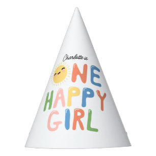Chapeaux De Fêtes Une joyeuse fille Invitation d'anniversaire 1er An