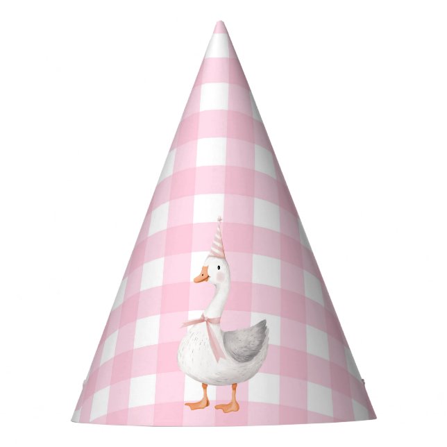 CHAPEAUX DE FÊTES UNE ROSE SILLY EN VICHY 1ER ANNIVERSAIRE (Devant)