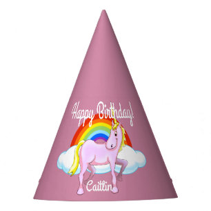 Chapeaux De Fêtes Unicorn Casquettes d'anniversaire (personnalisable