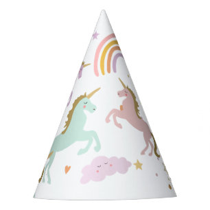 Chapeaux De Fêtes Unicorn Magical Rainbow Celebration Fille Annivers