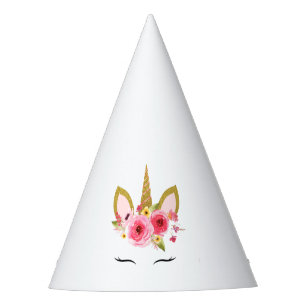 Chapeaux De Fêtes Unicorn Pink Gold fête d'anniversaire