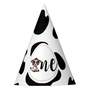 Chapeaux De Fêtes Vache mignonne un premier anniversaire