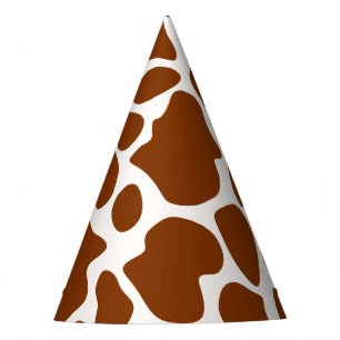 Chapeaux De Fêtes Vache Print Cowboy Party Brown