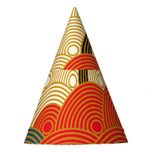 Chapeaux De Fêtes Vagues à échelles japonaises : Or rouge.