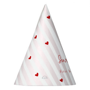 Chapeaux De Fêtes Valentine Rose Rouge Cœurs Petit Chéri 