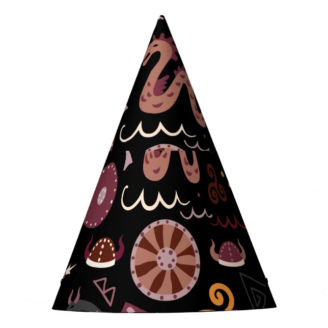 Chapeaux De Fêtes Viking : Conception Graphique, Intransparente. (Devant)