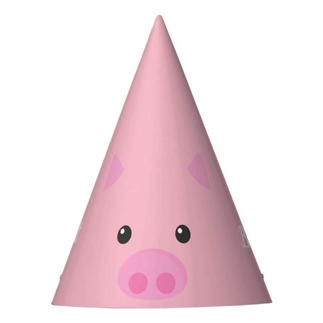 Chapeaux De Fêtes Visage porcin rose (Devant)