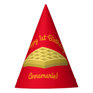 Chapeaux De Fêtes Waffle Cute Breakfast Brunch Enfants 1er Anniversa