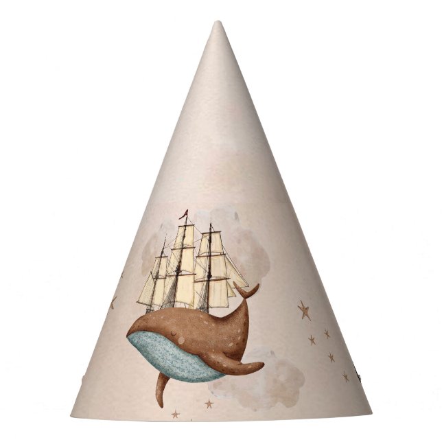Chapeaux De Fêtes Whale Ship Pastel Hommes-Neutres Anniversaire (Devant)