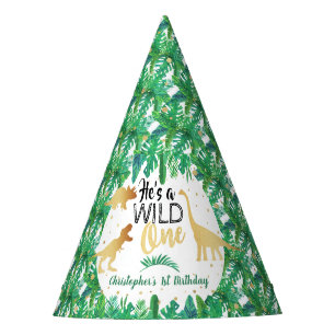 Chapeaux De Fêtes Wild One Dinosaur Boys 1er anniversaire