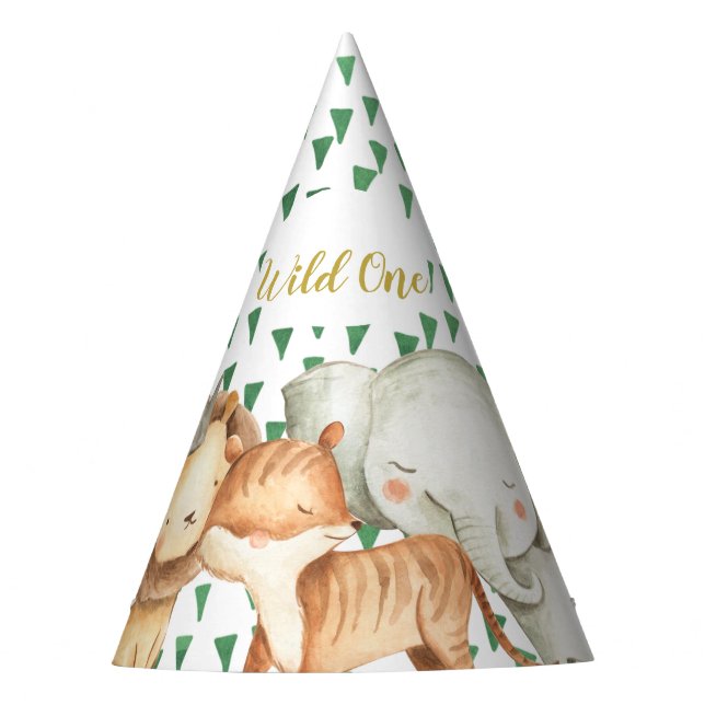 Chapeaux De Fêtes Wild One Safari Animals Birthday Party Casquette (Devant)
