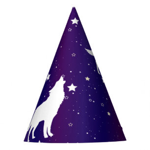 Chapeaux De Fêtes Wolf Silhouette Starry Night Galaxy Lover Universe