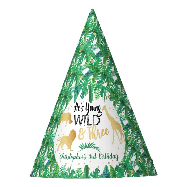 Chapeaux De Fêtes Young Wild & Three Boys Troisième anniversaire (Devant)
