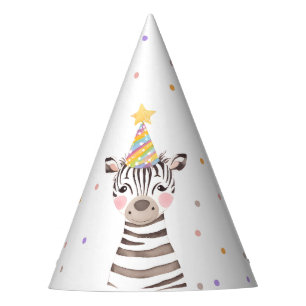 Chapeaux De Fêtes Zebra Party Animal Safari Jungle Zoo Anniversaire