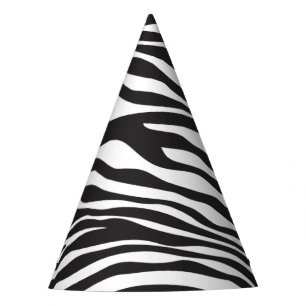 Chapeaux De Fêtes Zebra Print, Zebra Stripes, Noir Et Blanc