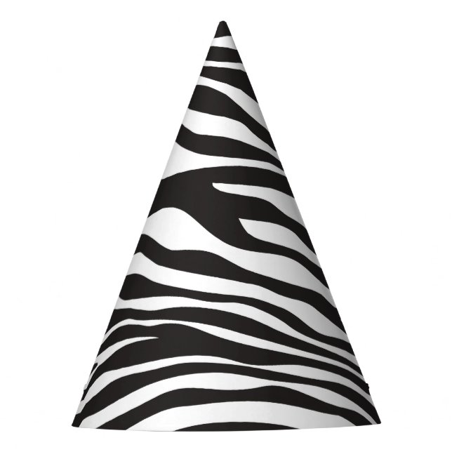 Chapeaux De Fêtes Zebra Print, Zebra Stripes, Noir Et Blanc (Devant)