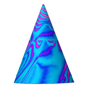 Chapeaux De Fêtes Zèbre à rayures psychédéliques : Néon Fluorescent