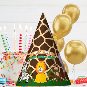Chapeaux De Fêtes Zoo Wild Animal Jungle Safari Anniversaire de enfa