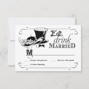 Chapeaux de mariage vintage en ardoise RSVP