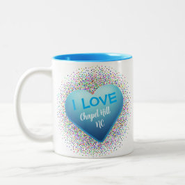 Chapel Hill Blue Heart White Coffee Tasse