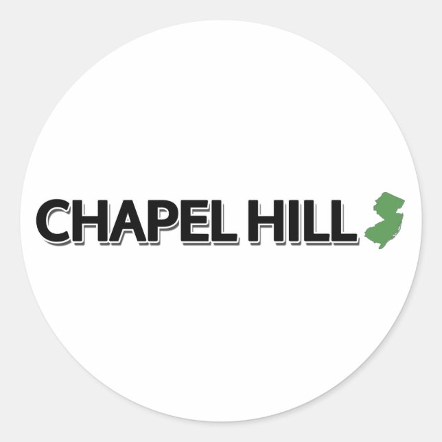 Chapel Hill, New Jersey Runder Aufkleber (Vorderseite)