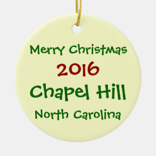 CHAPEL- HILLNorth Carolina-WEIHNACHTSverzierung Keramik Ornament