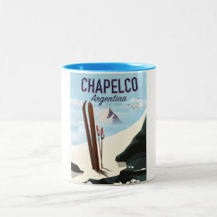 Chapelco Argentinien zum Skifahren Zweifarbige Tasse