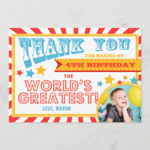 Chapiteau de carte de remerciements d'anniversaire