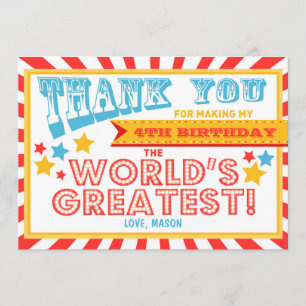 Chapiteau de carte de remerciements d'anniversaire