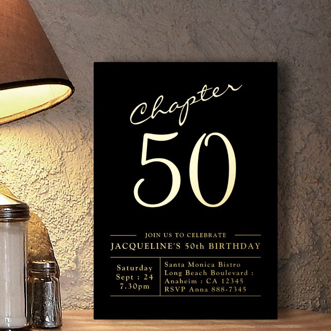 Chapitre 50 50e anniversaire Invitation Black Gold (Créateur téléchargé)