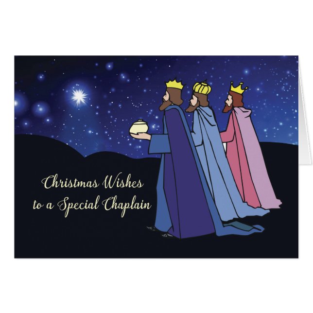 Chaplain Christmas wünscht Drei Könige in der Nach (Vorderseite (Horizontal))