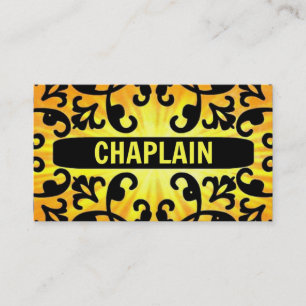 Chaplain Sunshine Damask Business Card Visitenkarte