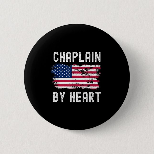 Chaplain US sa Flag Profession Retro Job Titel Button (Vorderseite)