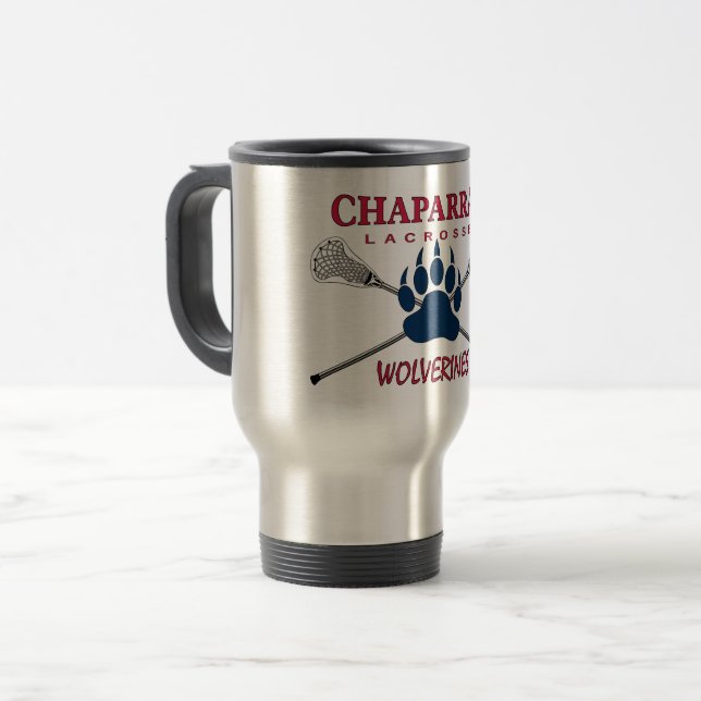 ChapLAX Greifer-Logo 15 Unze-Reise-Tasse Reisebecher (Vorderseite Links)